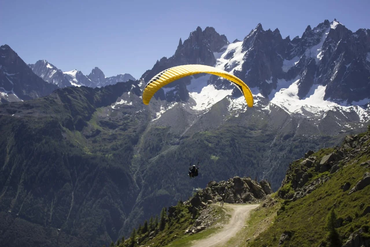 Tandem paragliding over Bir Billing, Himachal Pradesh
